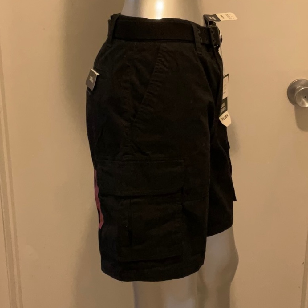 Pull & Bear Cargo Shorts Black - Picture 2 of 6